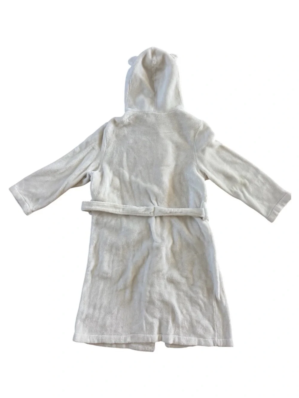 Pottery Barn Kids White Polar Bear Critter Hooded Plush Fleece Robe Large Size 8